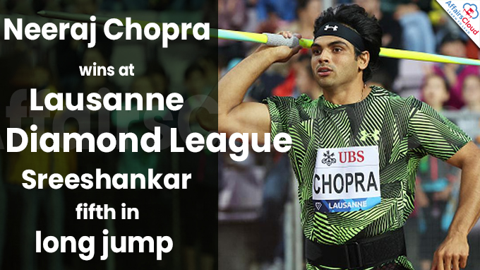 Neeraj Chopra wins at Lausanne Diamond League, Sreeshankar fifth in long jump