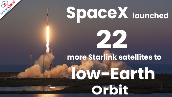 SpaceX launches 22 more Starlink satellites to low-Earth orbit
