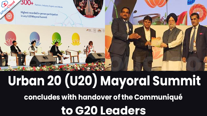 Urban 20 (U20) Mayoral Summit concludes with handover of the Communiqué to G20 Leaders