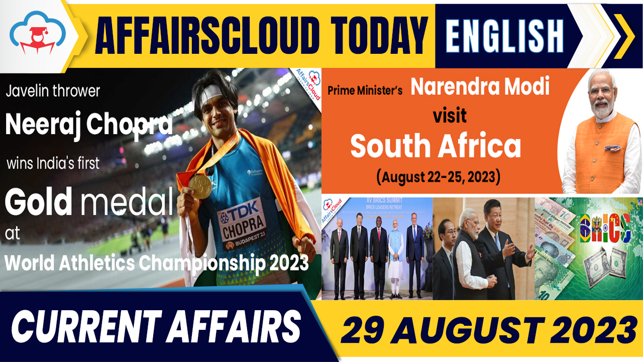 Current Affairs 29 August 2023 English