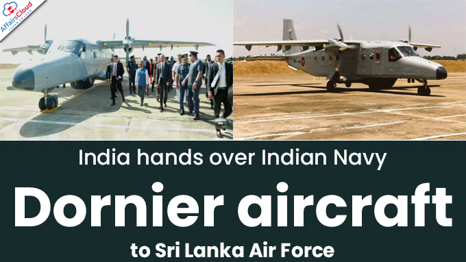 India hands over Indian Navy Dornier aircraft to Sri Lanka Air Force