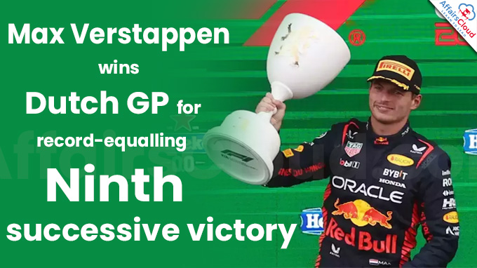 Max Verstappen wins Dutch GP for record-equalling ninth successive victory