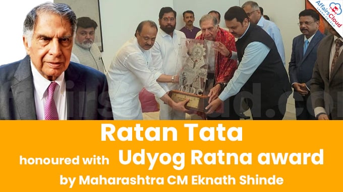 Ratan Tata honoured with Udyog Ratna award by CM Eknath Shinde