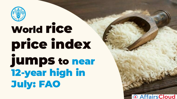 World rice price index jumps