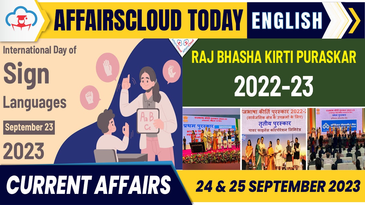Current Affairs 24 & 25 September 2023 English