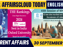 Current Affairs 30 September 2023 English