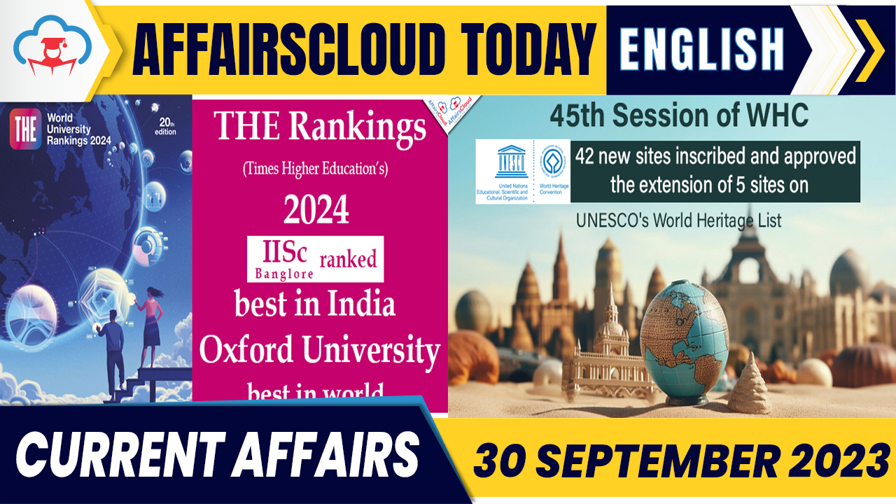 Current Affairs 30 September 2023 English