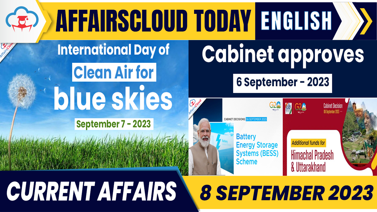 Current Affairs 8 September 2023 English