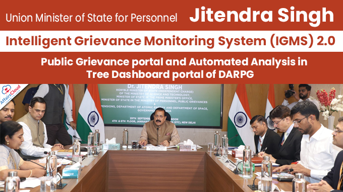 Dr Jitendra Singh launches the Intelligent Grievance Monitoring System