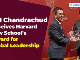 CJI Chandrachud receives Harvard Law School's 'Award for Global Leadership'