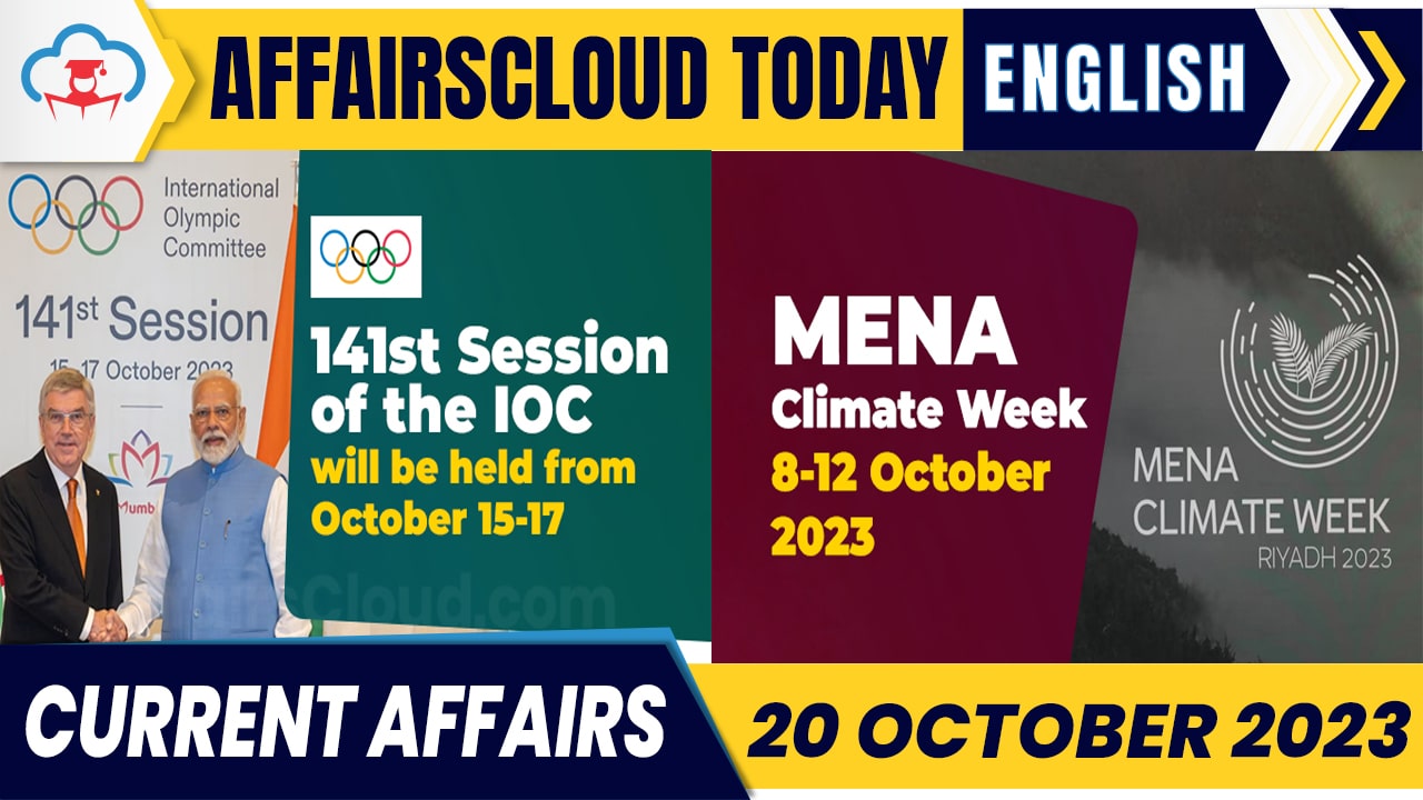 Current Affairs 20 October 2023 English