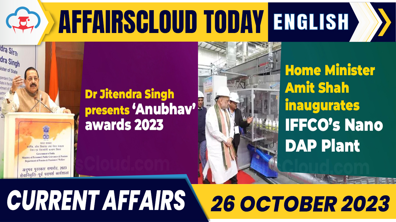 Current Affairs 26 October 2023 English