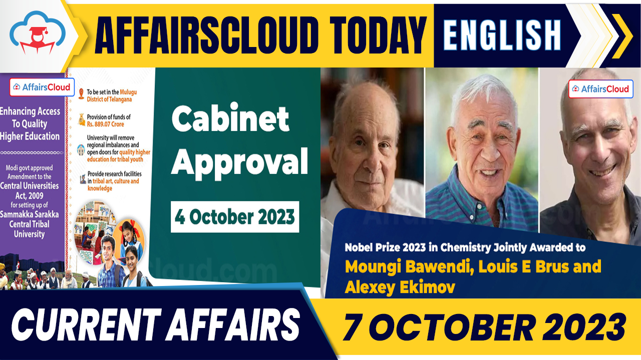 Current Affairs 7 October 2023 English