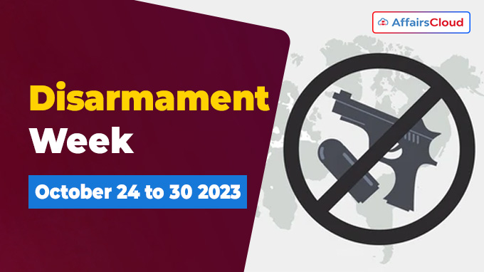 Disarmament Week - October 24 to 30 2023