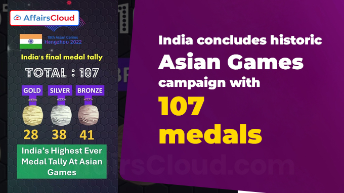 India concludes historic Asian Games campaign with 107 medals