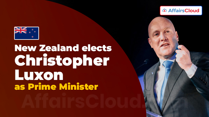 New Zealand elects conservative Christopher Luxon as premier