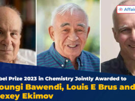 Nobel Prize 2023 in Chemistry Jointly Awarded to Moungi Bawendi, Louis E Brus and Alexey Ekimov