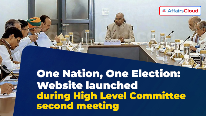 One Nation, One Election Website launched during High Level Committee second meeting