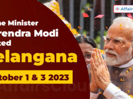 PM visit to Telangana - October 1 & 3 2023