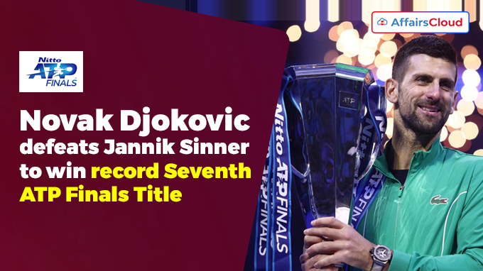 Djokovic destroys Sinner to win record seventh ATP Finals title