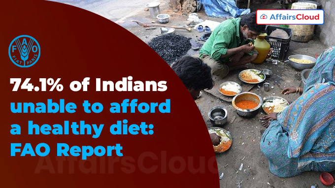 74.1% of Indians unable to afford a healthy diet FAO Report