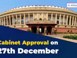 Cabinet Approval on 27th December