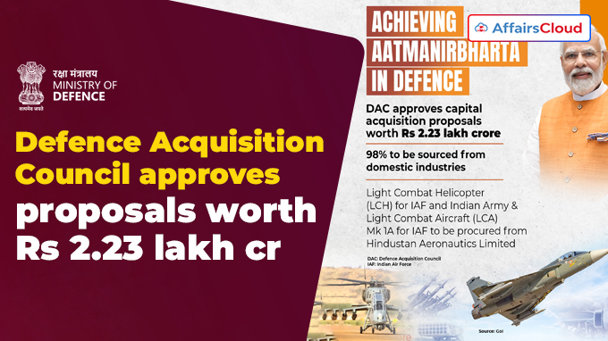 Defence Acquisition Council approves proposals worth Rs 2.23 lakh crore