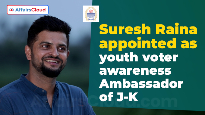 Suresh Raina appointed as youth voter awareness Ambassador