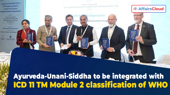 Ayurveda-Unani-Siddha to be integrated with ICD 11 TM Module 2 classification of WHO