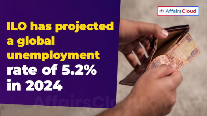 ILO has projected a global unemployment rate of 5.2% in 2024