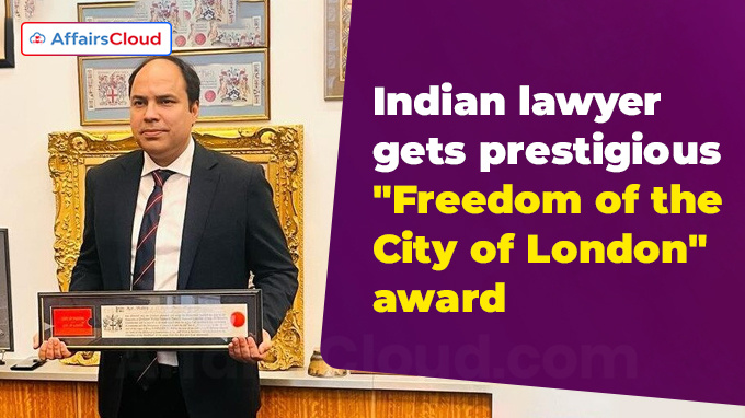 Indian lawyer gets prestigious Freedom of the City of London award