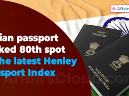 Indian passport ranked 80th spot in the latest Henley Passport Index