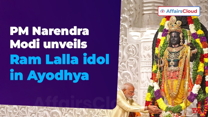PM Narendra Modi unveils Ram Lalla idol in Ayodhya