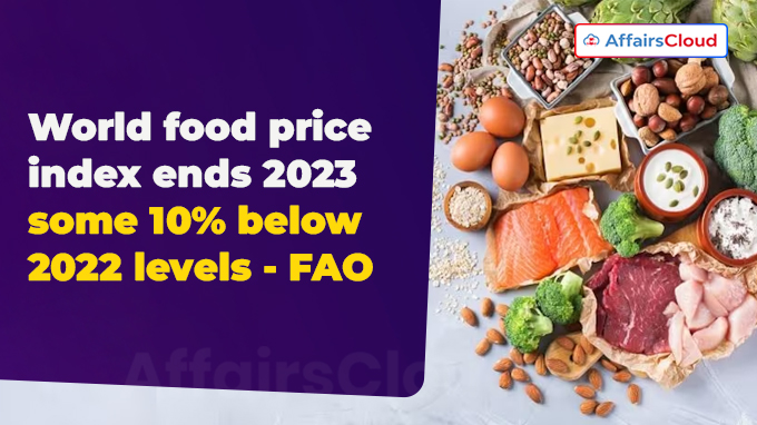 World food price index ends 2023