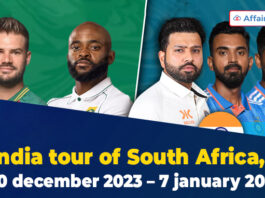 india tour of south africa, 10 december 2023 – 7 january 2024