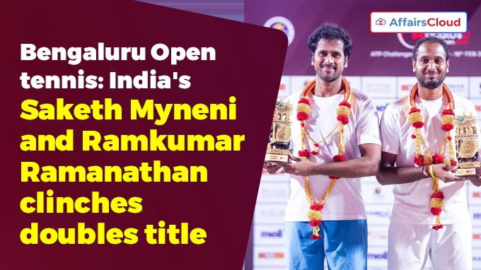 Bengaluru Open tennis India's Saketh Myneni and Ramkumar Ramanathan clinches doubles title