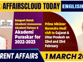 Current Affairs 1 March 2024 English