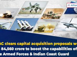DAC clears capital acquisition proposals worth Rs 84,560 crore to boost the capabilities of the Armed Forces & Indian Coast Guard