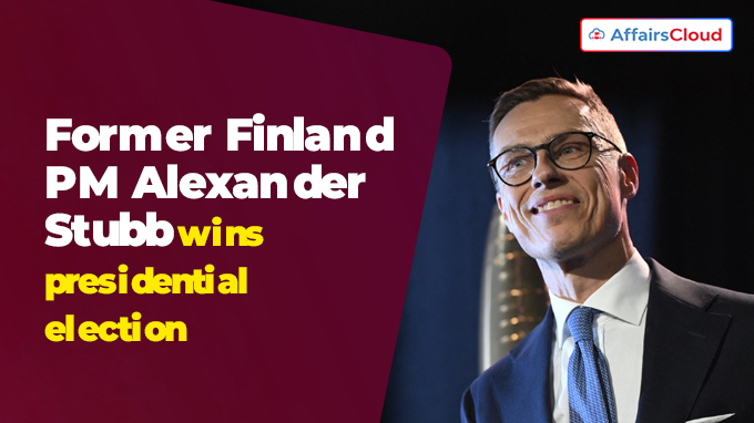 Former Finland PM Alexander Stubb wins presidential election
