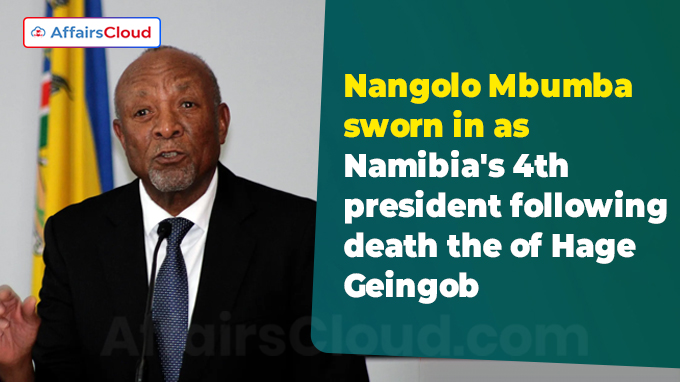 Nangolo Mbumba sworn in as Namibia's 4th president following death the of Hage Geingob