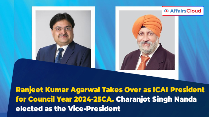 Ranjeet Kumar Agarwal Takes Over as ICAI President for Council Year 2024-25