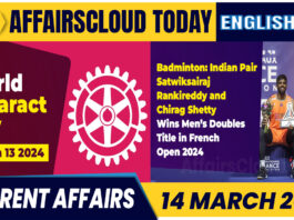 Current Affairs 14 March 2024 English