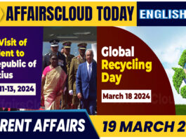 Current Affairs 19 March 2024 English
