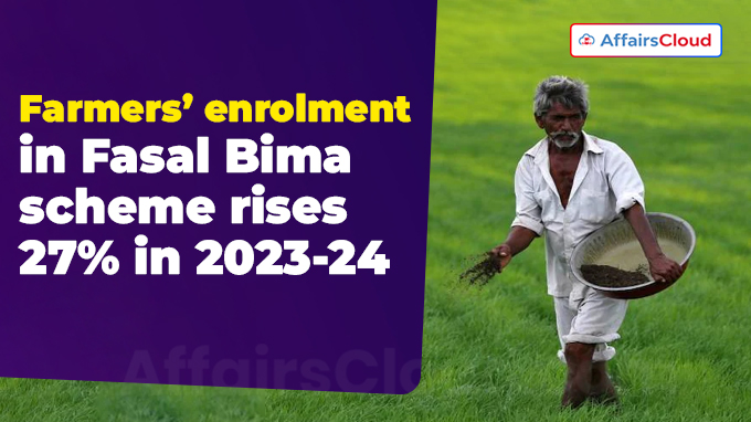 Farmers’ enrolment in Fasal Bima scheme rises 27% in 2023-24