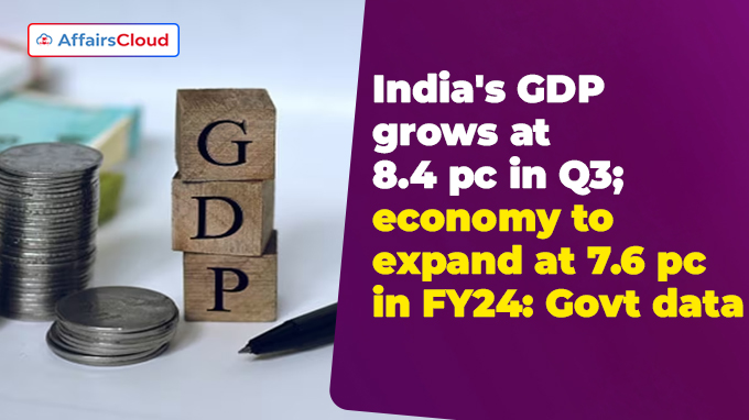 India's GDP grows at 8.4 pc in Q3