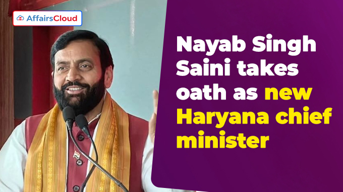 Nayab Singh Saini takes oath as new Haryana chief minister