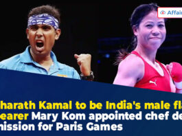 Sharath Kamal to be India's male flag bearer Mary Kom appointed chef de mission for Paris Games