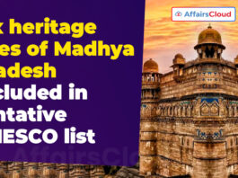 Six heritage sites of Madhya Pradesh included in tentative UNESCO list