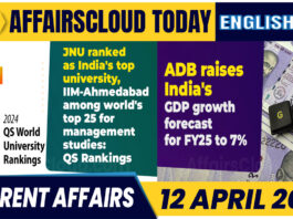 Current Affairs 12 April 2024 English new