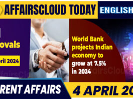 Current Affairs 4 April 2024 English new